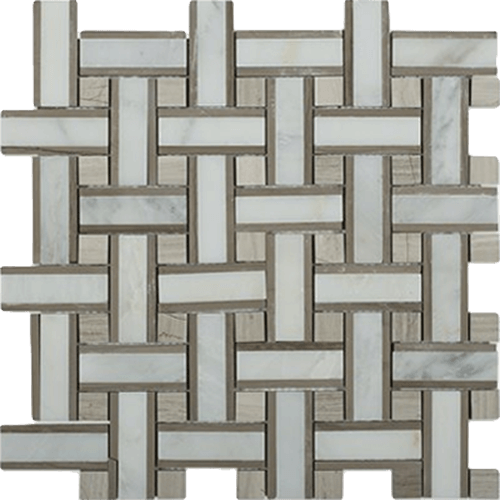 Lattice Athens Gray & Orient White Marble Tile