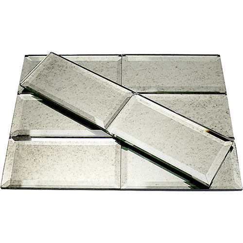 Mirror Antique 3x6 Beveled Glass Tile