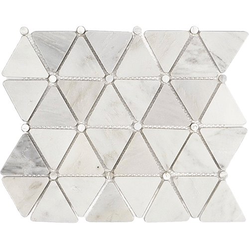 MJ Trio Asian Statuary & Pearl Dot Marble Tile