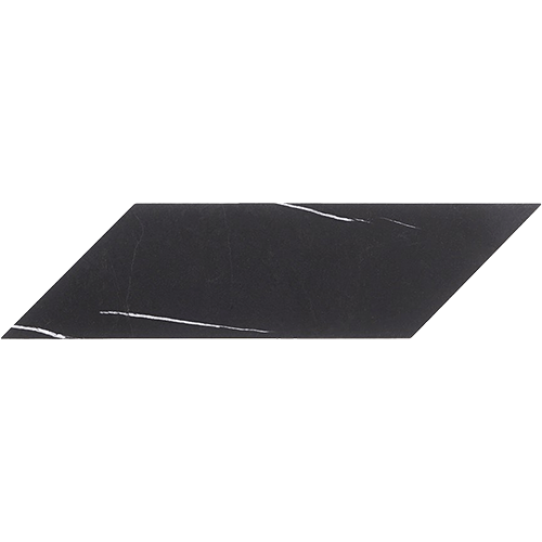 Nero Marquina 3x12 Chevron Honed Marble Tile