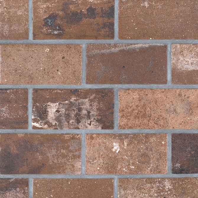 Porcelain tile in Brickstone Red Brick 5x10