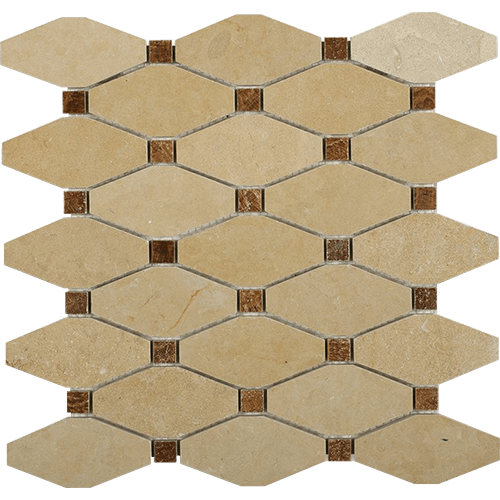 Stella J. Gold W/Wood Onyx Dot Marble Tile
