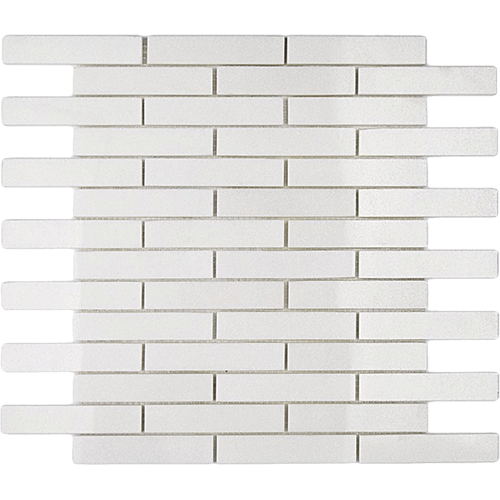 White Thassos 3/4x4 Piano Brick Marble Tile
