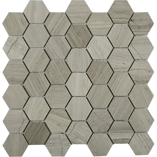 Wooden Beige 2" Hexagon Marble Tile