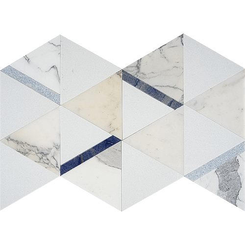 Wunder 2.0 Calacatta Azul- Thassos, Calacatta with Blue Lines Marble Tile