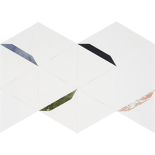 Wunder Thassos Gem- Thassos with Multicolor Lines Marble Tile