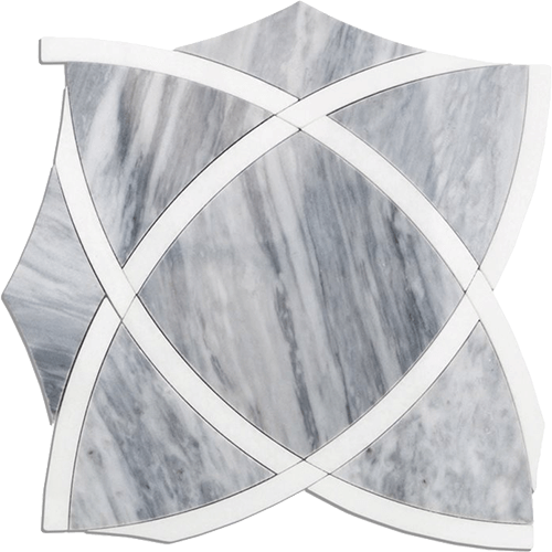 Zephyr Series - Bardiglio Nuvelato and White Thassos Line Marble Tile