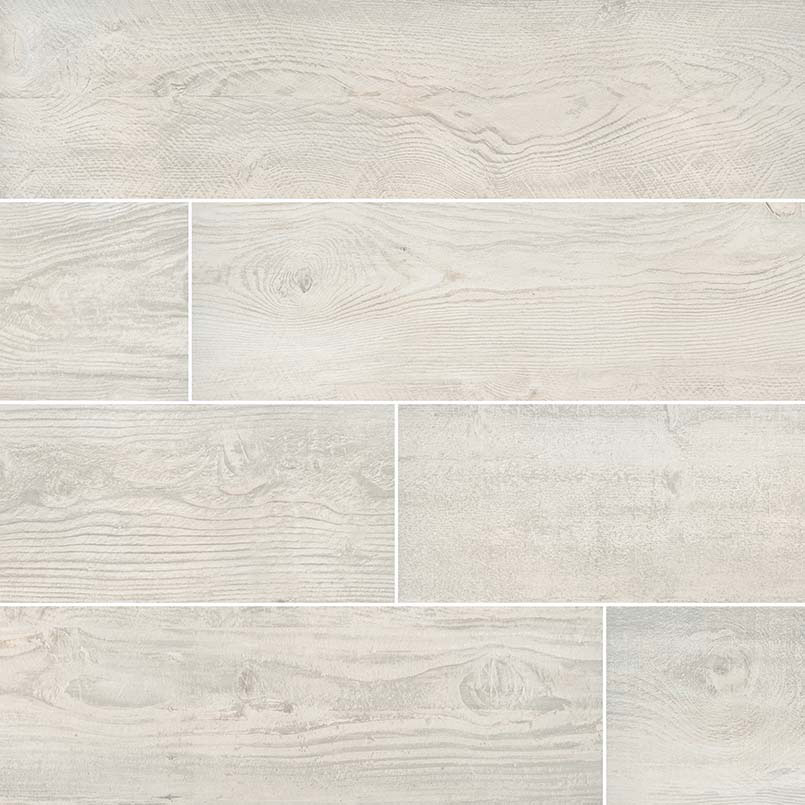 Porcelain tile in Caldera Blanca 8x47 Rectified