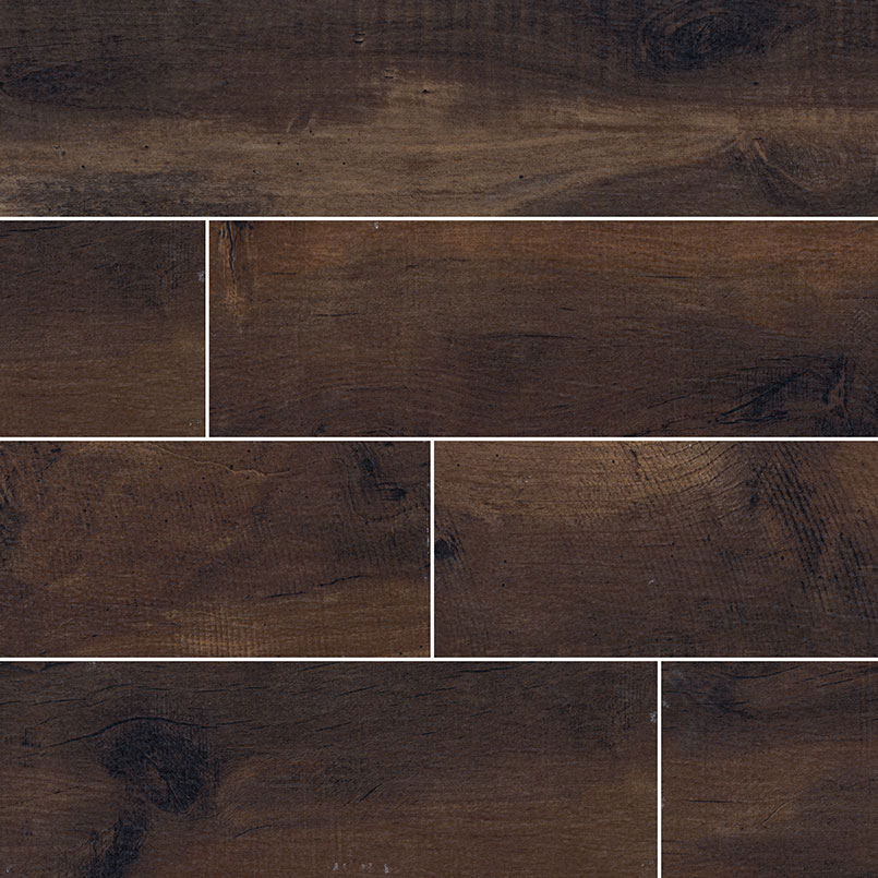 Porcelain tile in Country River Bark 8x48