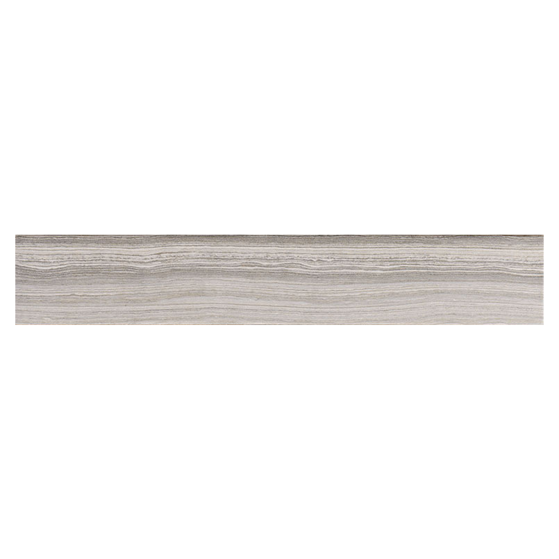Porcelain tile trim in Eramosa Silver 3x18 Bull Nose
