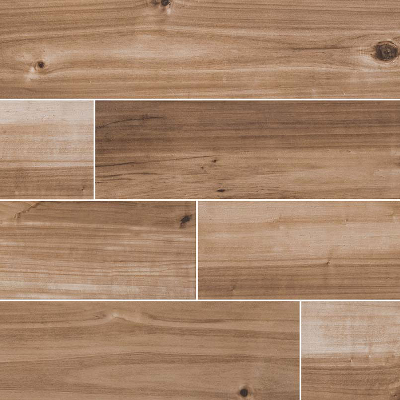 Porcelain tile in Havenwood Saddle 8x36