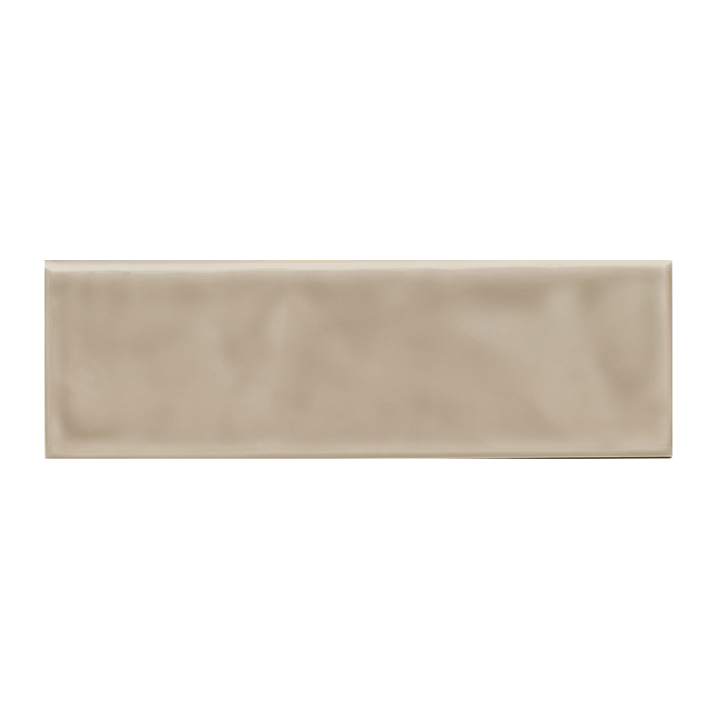 Ceramic tile trim in Urbano Warm Concrete 4x12 Glossy Bull Nose