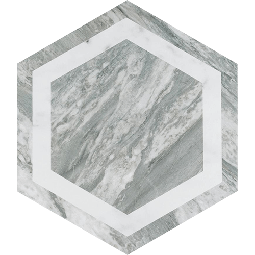 BioTech Bardiglio Hex Deco 11"x13" Porcelain Tile