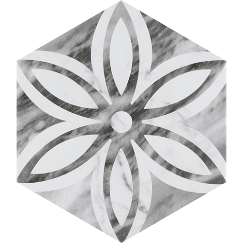 Classico Bardiglio Hex Lily 7"x8" Porcelain Tile