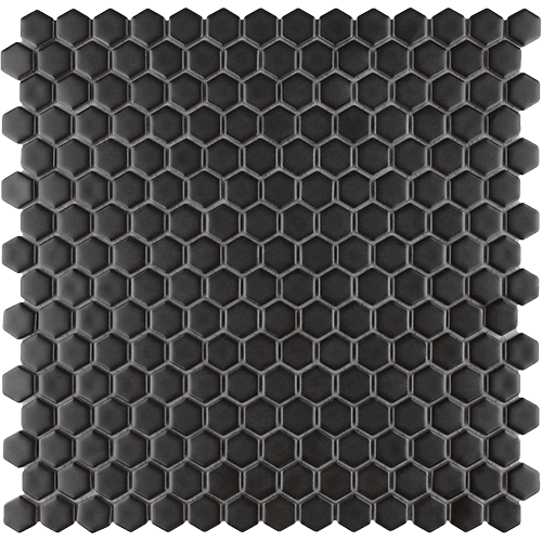 Colmena Hex Matte Gunmetal 11-1/2”x11-5/8” Porcelain Mosaic