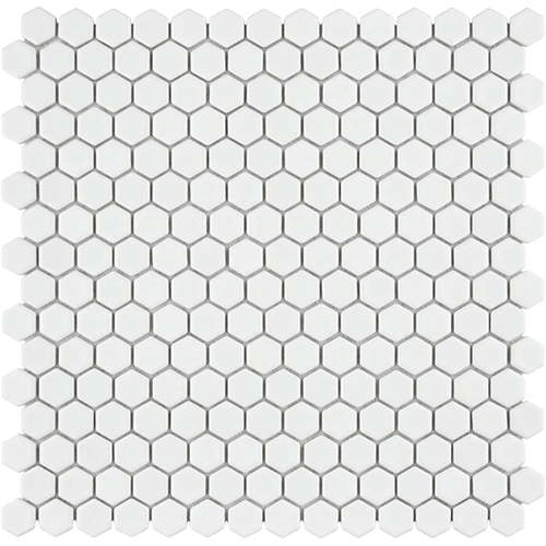 Colmena Hex Matte White 11-1/2”x11-5/8” Porcelain Mosaic