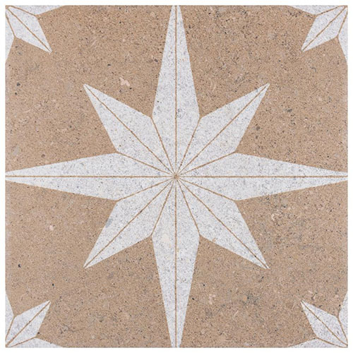 Compass Star Sand Stone 8"x8" Porcelain Tile