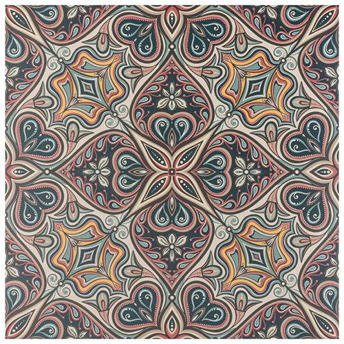 Imagine Tapestry Mandala 19-3/8"x19-3/8" Porcelain Tile