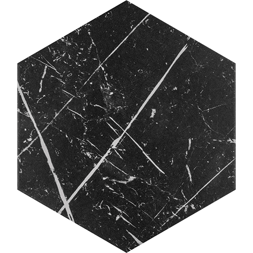 Marquina Hex Black 8-5/8"x9-7/8" Porcelain Tile