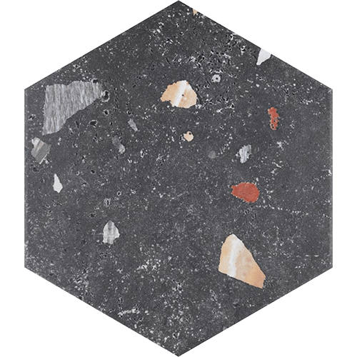 Sonar Hex Black 8-5/8”x9-7/8” Porcelain Tile