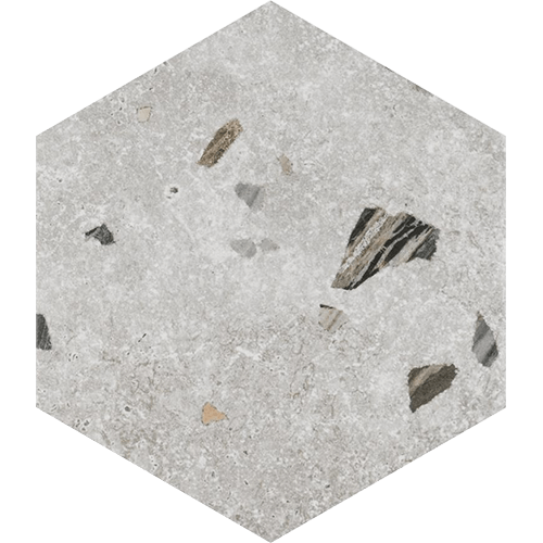 Sonar Hex Silver 8-5/8”x9-7/8” Porcelain Tile