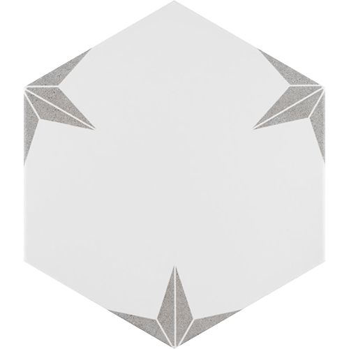 Stella Hex Silver 8-5/8"x9-7/8" Porcelain Tile