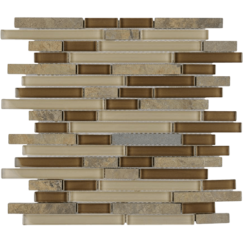 Tessera Piano Brixton 11-3/4" x 11-7/8" Gl/Stone Mosaic