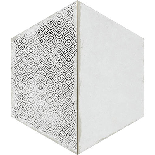 Trapez Hex Vintage Deco 11"x13" Porcelain Tile