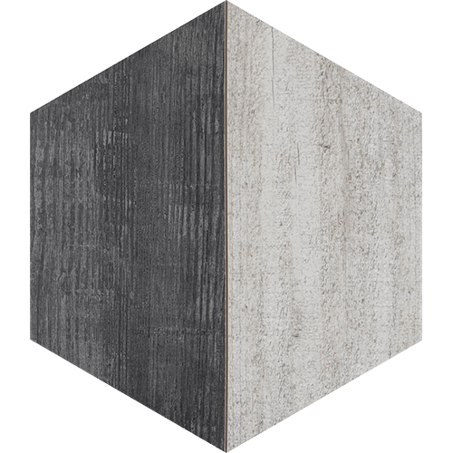 Trapez Hex Wood Ash 11"x13" Porcelain Tile