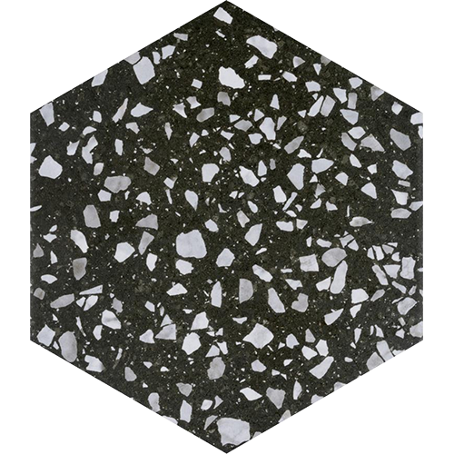 Venice Hex Black 8-5/8"x9-7/8" Porcelain Tile