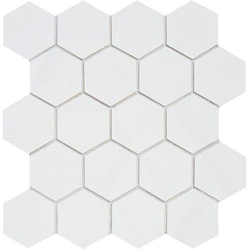 Themar Polished Hex 2 3/8 Bianco Lasa Porcelain Tile