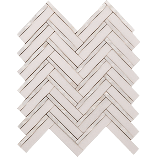 Diana Herringbone Thassos 11 x 11.75 Glass Tile