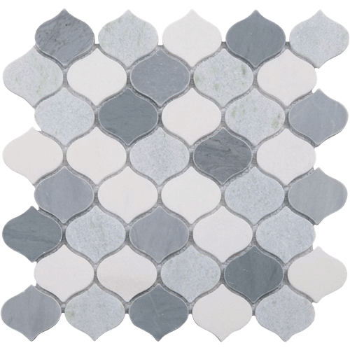 Water Drop Blue Ocean 10.75 x 11 Marble Tile