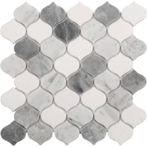 Water Drop Silver Grey 10.75 x 11 Marble Tile