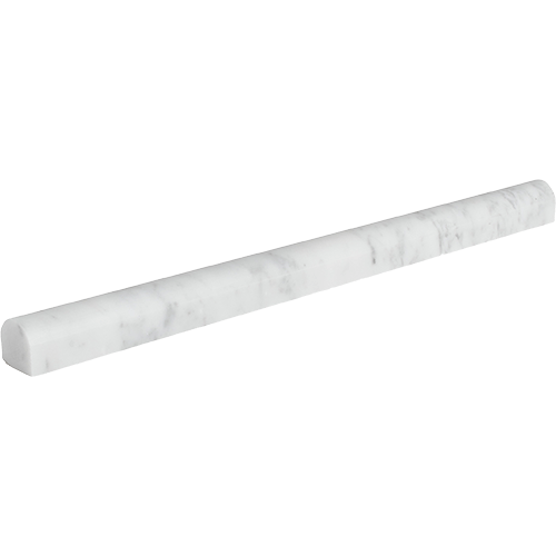 Bianco Carrara Honed Dome Liner 3/4 x 12 Marble Trim