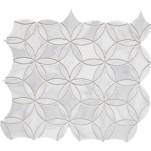 CS Calacatta Gris Honed Flower Mesh Marble Tile