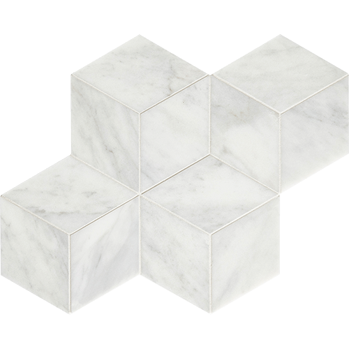 CS Calacatta Gris Honed Rhomboid Mesh Marble Tile