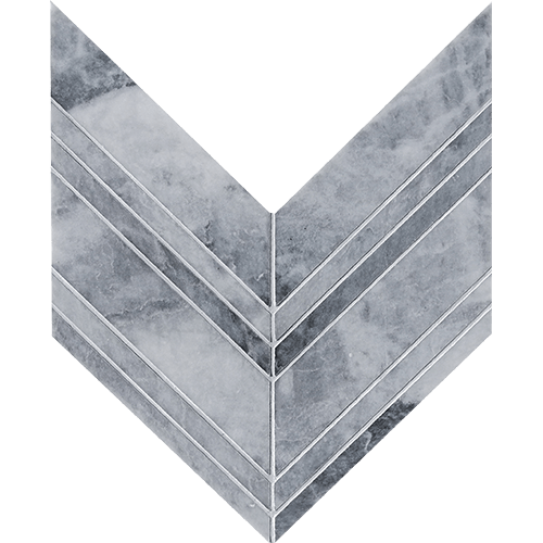 CS Deep Blue Honed Chevron Mesh Marble Tile