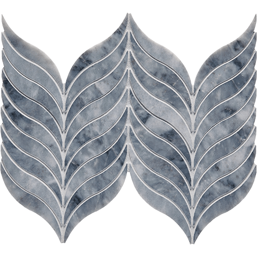 CS Deep Blue Honed Feather Mesh Marble Tile