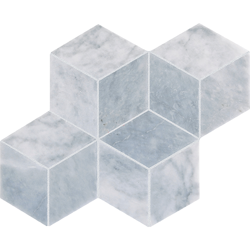 CS Sky Blue Honed Rhomboid Mesh Marble Tile