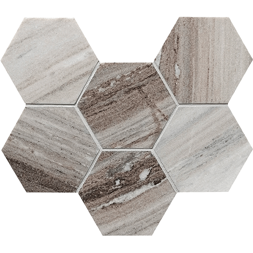 CS Skyline Honed 4 x 4 Hex Mesh Marble Tile