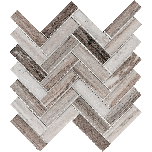 CS Skyline Honed Herringbone Mesh Marble Tile