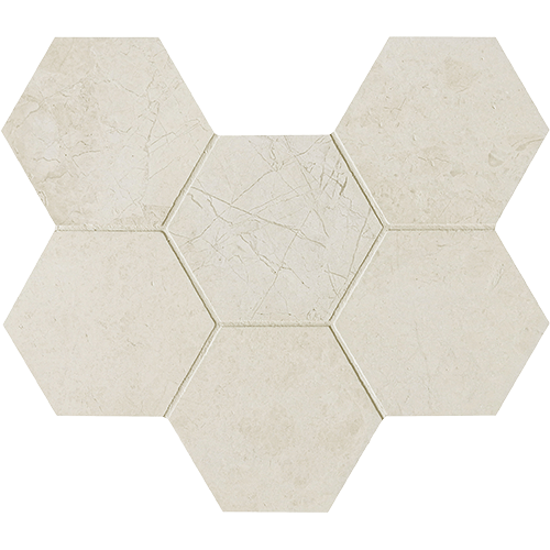 CS Terra Nova Honed 4 x 4 Hex Mesh Marble Tile