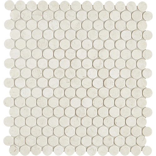 CS Terra Nova Honed Penny Round Mesh Marble Tile