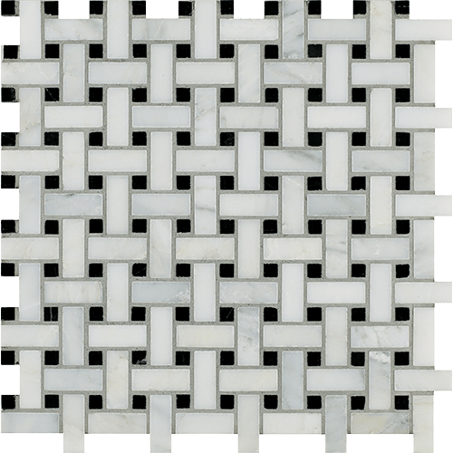 Manhattan Polished Basketweave Marble Tile