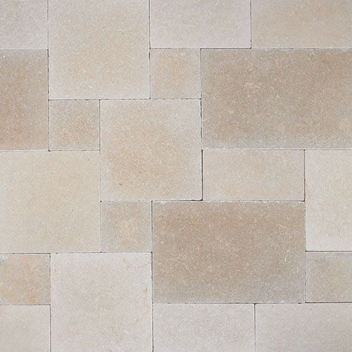 Salem Grey Tumbled Lyon Pattern Limestone Tile