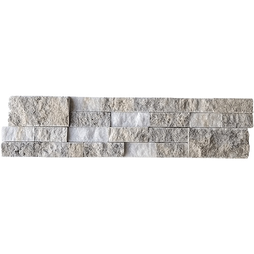 Silver Secil Split 3D Stack Mesh Marble Tile