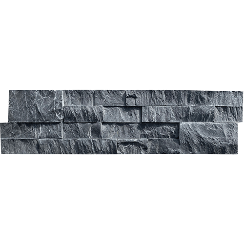 Taurus Black Split 3D Stack Mesh Marble Tile