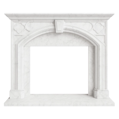 Custom #12 Fireplace-White Marble
