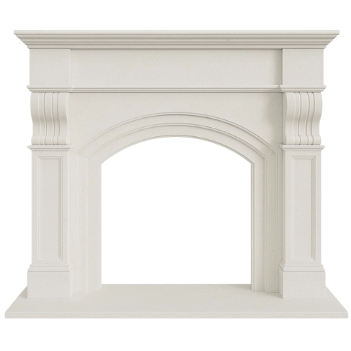 Custom #16 Fireplace-White Limestone